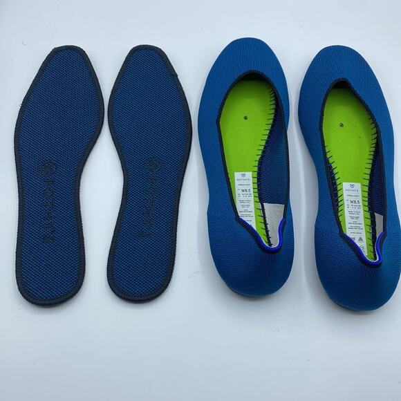 Rothy’s Pacific Blue Square Flats Size 8.5 - Picture 2 of 15